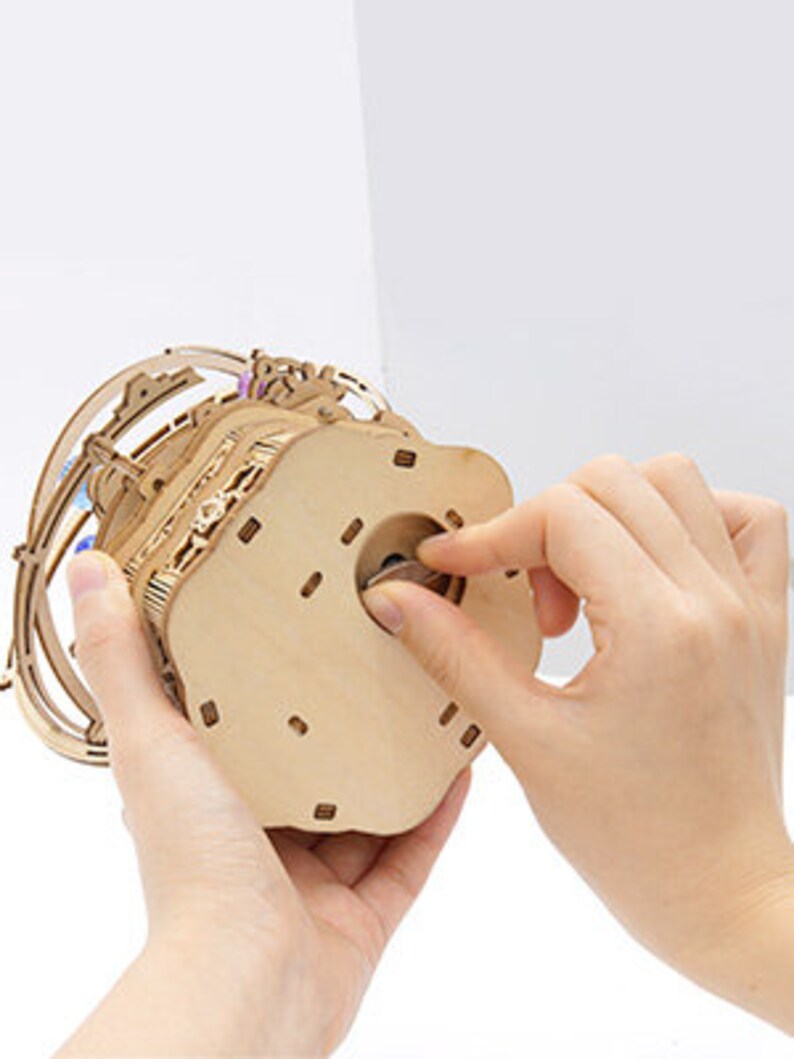 DIY 3D Wooden Puzzle Music Box Starry Night Etsy