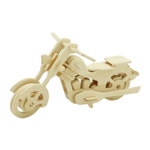 Hands Craft DIY 3D Wooden Puzzle: Motorcycle - kids craft, kids puzzle, STEM activity (JP260)