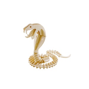 3D Wood Puzzle: Snake JP210 - DIY arts & craft, STEM activity, kids activity, stocking stuffer, party favors, gift idea, paintable