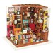 DIY Miniature Model Library Bookstore Kit: Sam’s Study mini book room model kit with LED lights (DG102) by Hands Craft
