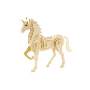 Hands Craft DIY 3D Wooden Puzzle: Unicorn - kids craft, kids puzzle, STEM activity (JP257)
