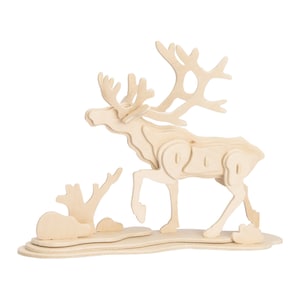 Hands Craft DIY 3D Wooden Puzzle: Reindeer
