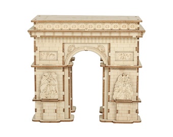 Arc de Triomphe, Paris, France: 3D Wooden Puzzle Scale Model Kit | Gifts and Home Decor for World Travelers
