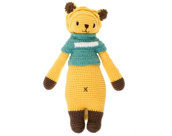 Handmade Plush Toys: Leo Standing - baby gift | birthday gift for boys and girls | Baby Shower Gift | Newborn Gift | Crochet