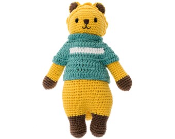 Handmade Plush Toys: Little Knight Leo - baby gift | birthday gift for boys and girls | Baby Shower Gift | Newborn Gift | Crochet