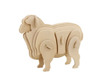 3D Wood Puzzle: Sheep JP252 - kids puzzle, STEM activity, kids activity, DIY arts & craft, stocking stuffer, party favors, gift idea