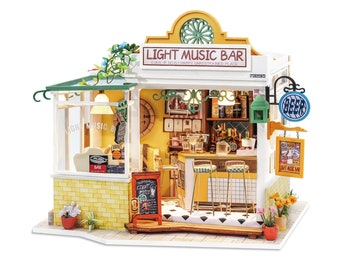 DIY Miniature House Kit: Light Music Bar