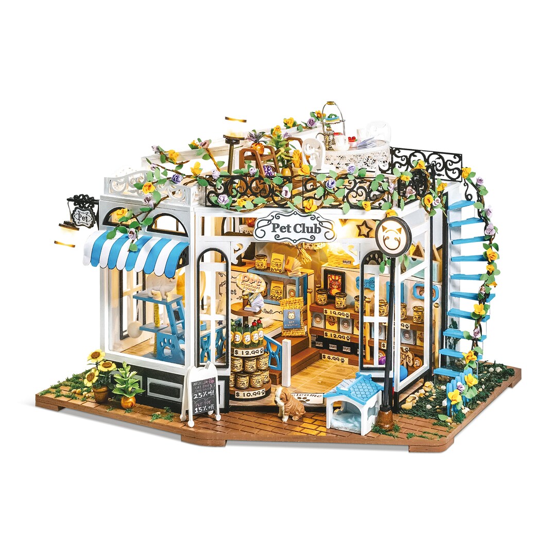 DIY Dollhouse Pet Store Diorama Roombox Miniature Pet Club MIN101 Home