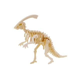 Hands Craft DIY 3D Wood Puzzle: Parasaurolophus Dinosaur - kids craft, kids puzzle, STEM activity (JP218)