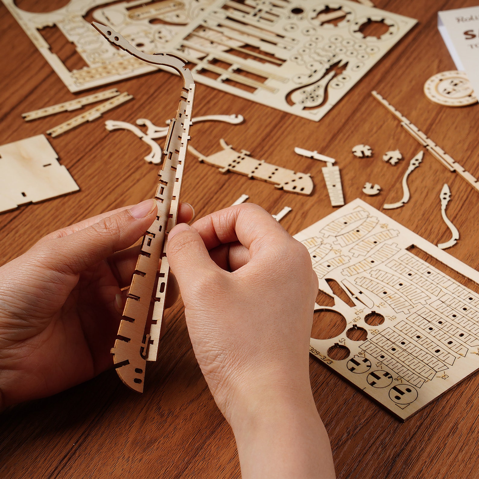 Modern Wooden Puzzle Saxophone Etsy