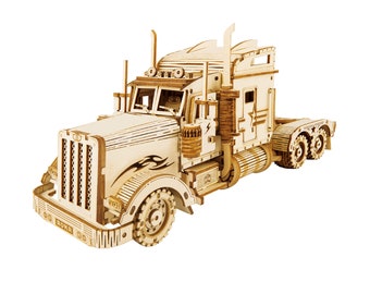 MC502 Long Truck 3D Three -Dimensional Puzzle Board Children Wood Puzzles Model