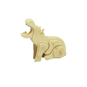 Hands Craft DIY 3D Wooden Puzzle: Hippo (JP267)