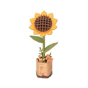 Modern Wooden Puzzle | Sunflower  - Gift for her, Flowers, Valentine&#39;s Day Gift, Mother&#39;s Day Gift