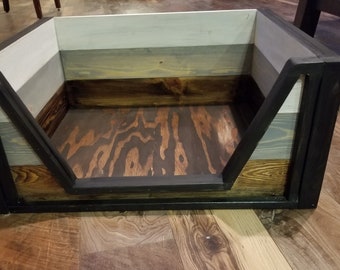 the benson co sleeper wooden raised dog bed