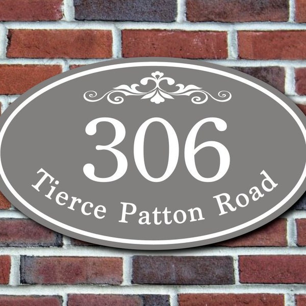 On Sale!Custom Classic Home Address Plaque,Aluminum Oval,Personalized House Addresss Sign with Decorative Accent,Home Deco,Housewarming Gift
