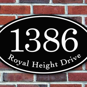 Custom Oval Aluminum Address Sign, Outdoor House Plaque