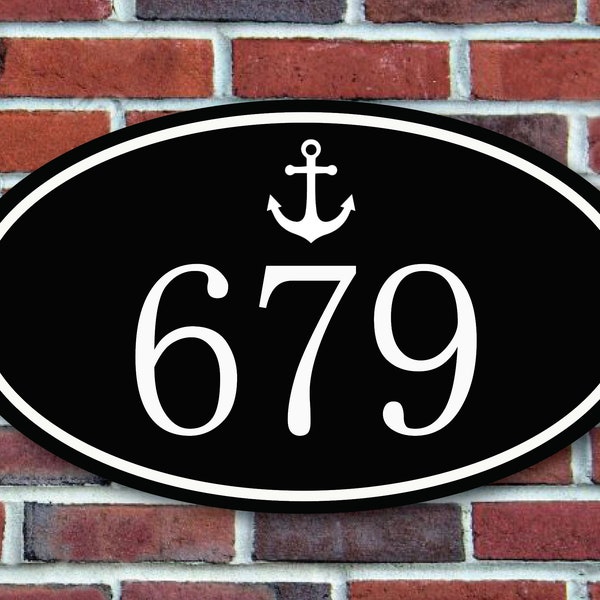 Sale!Custom Home Address Plaque with Nautical Accent,Anchor-Personalized House Address Plaque,Gift for Neighbor,Gift for Him