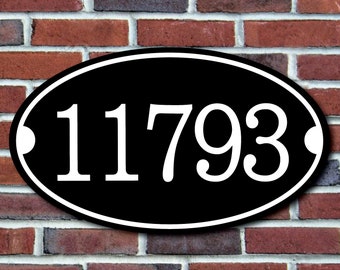 Personalized Home Address Plaque: Metal Oval Outdoor Sign
