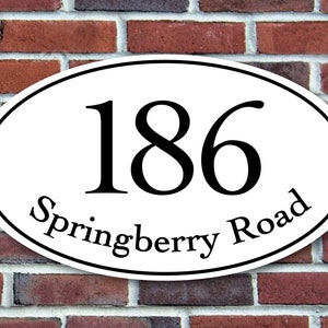 Oval Home Address, Personalized House Number sign Aluminum,Customized Outdoor  Address Plaque,Housewarming Gift