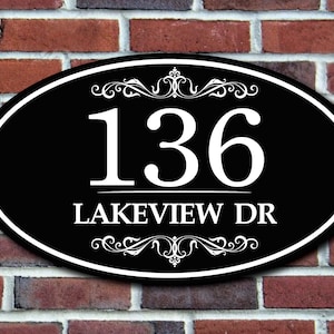 Personalized Oval Address Plaque: Custom Metal House Sign