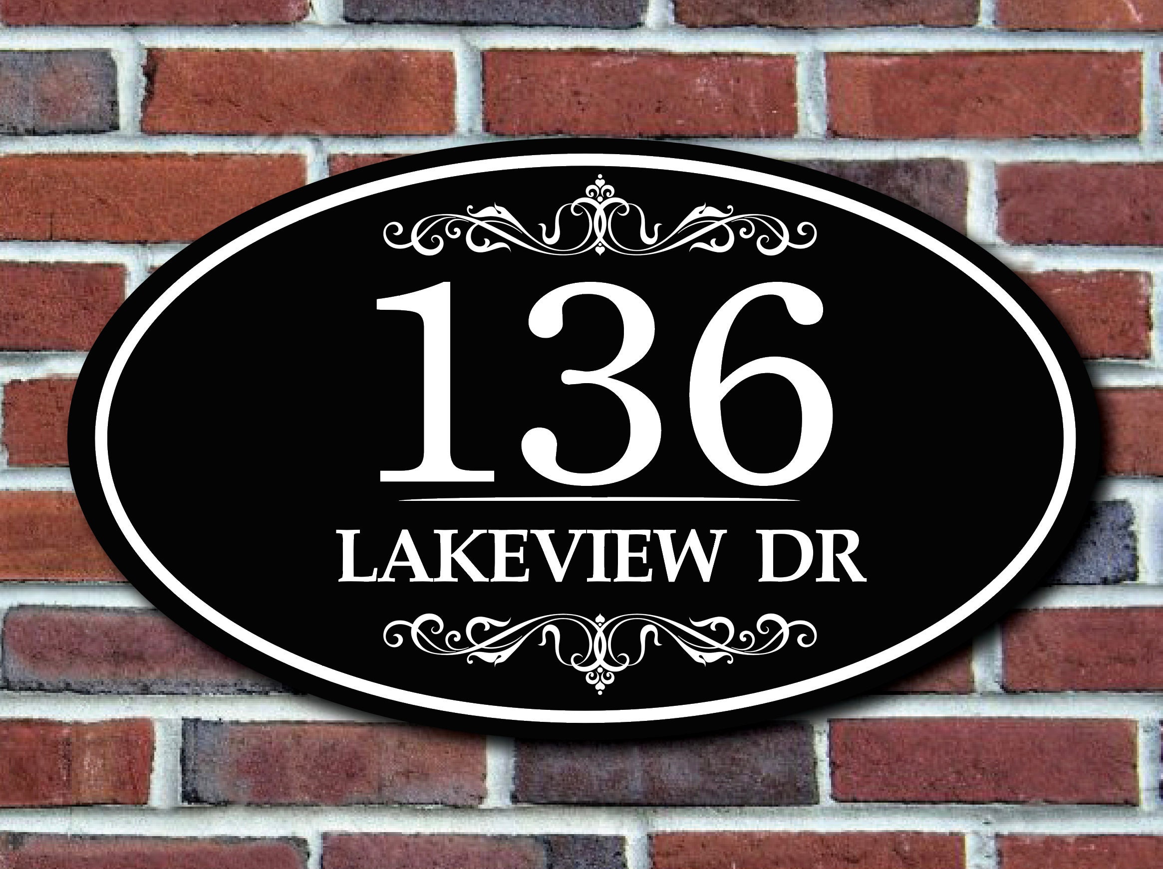 Personalized Classic Home Address Plaque Custom Metal Oval Etsy