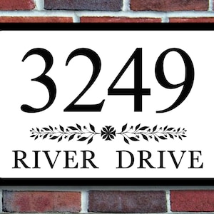 Sale! Personalized House Address Aluminum Plaque, Custom Home address Rectangle with Olive Leaf Accent, House Number, Housewarming Gift