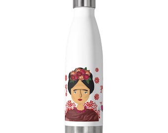 Frida y sus Bordados, 20oz Isoliertes Flaschen-Notizbuch | | Geschenkideen | Mexikanischer Stolz | Frida Macht | Bordados de México