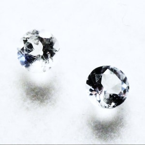Nice 3 mm faceted round cut white Topaz gemstone South Africa 2-piece lot