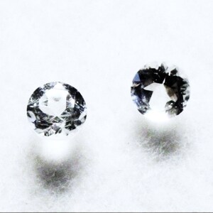 Nice 2.75 mm faceted round cut white Topaz gemstone South Africa 2-piece lot