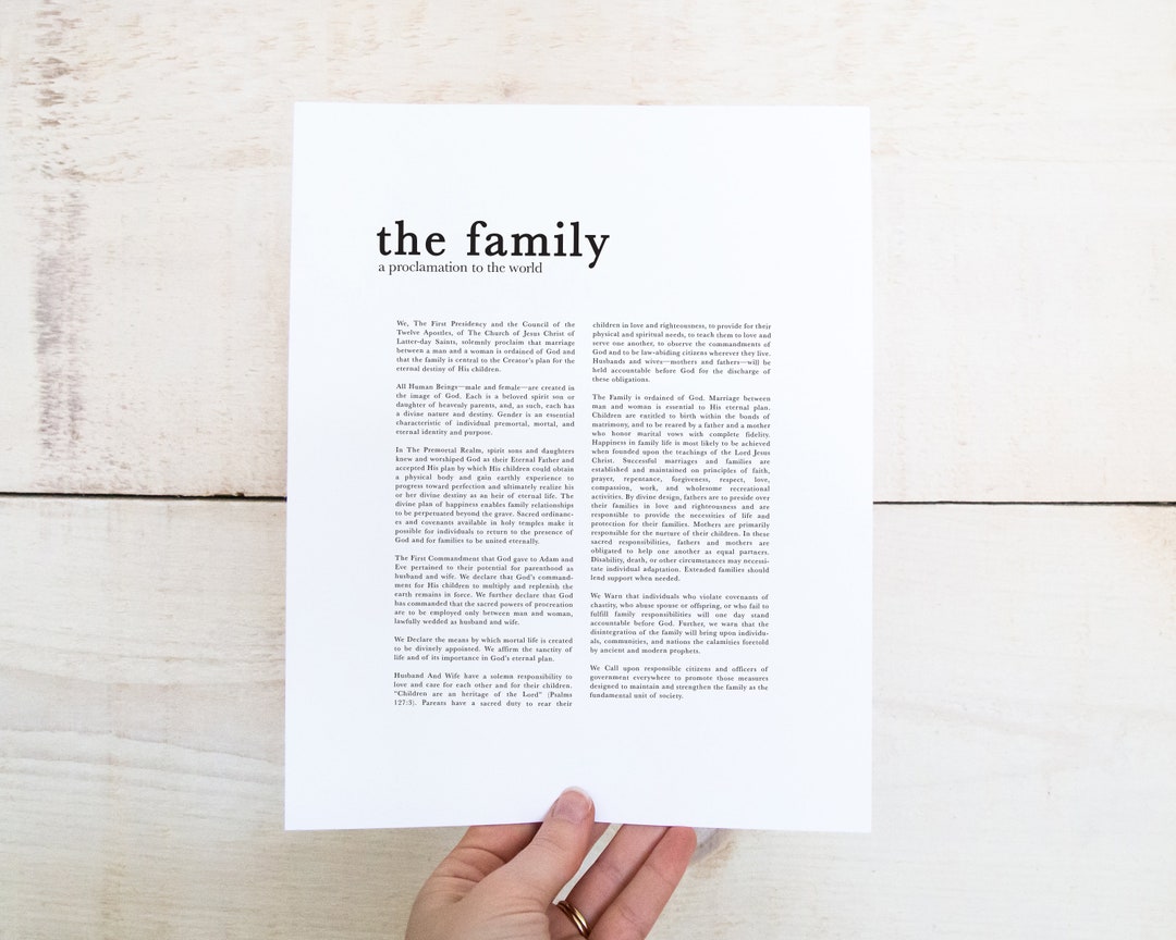 LDS the Family Proclamation Instant Download Printable Simple ...