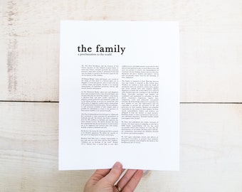 LDS The Family Proclamation instant download printable simple minimalist artwork