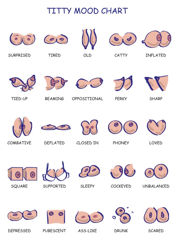 6 Pack Titty Mood Chart funny Birthday Card 60198 - Etsy 