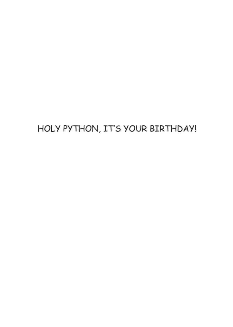 Holy Python Funny Birthday Card 508 - Etsy