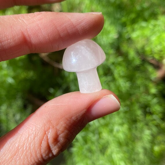 Pink Quartz Mini Crystal Mushroom Home & Living Rocks & Geodes Home ...
