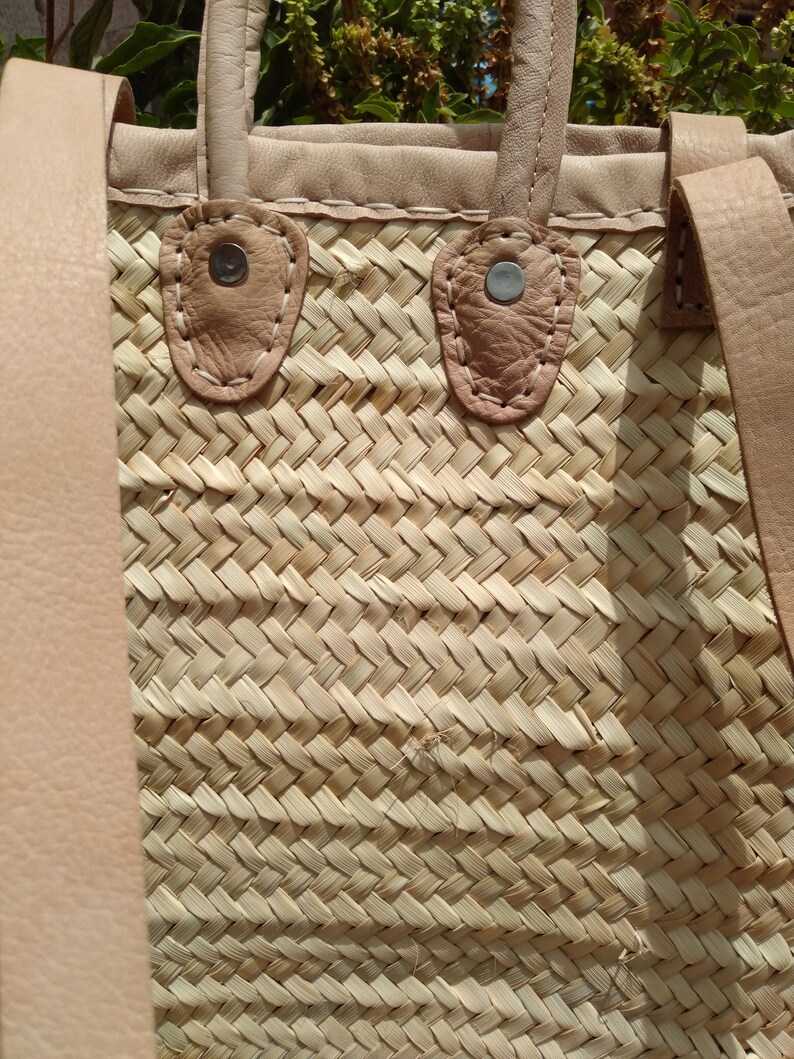 Moroccan Basket straw bag French Basket Backpack french Etsy