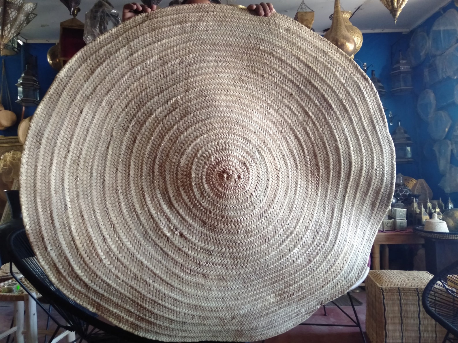 Moroccan Round Straw Rug 8 16 30 40 Inch Size Round Carpet Etsy