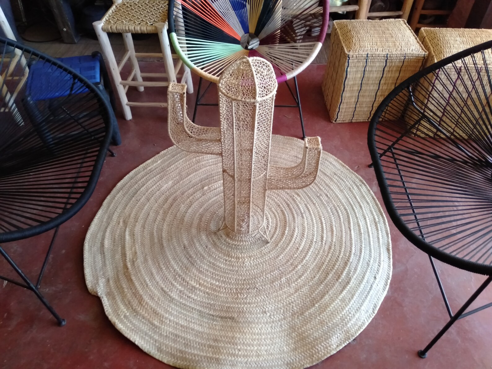 Moroccan Round Straw Rug 8 16 30 40 Inch Size Round Carpet Etsy