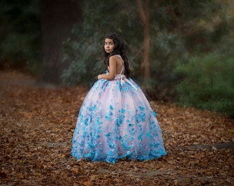 Vanessa Gown* Couture butterfly princess flower girl gown
