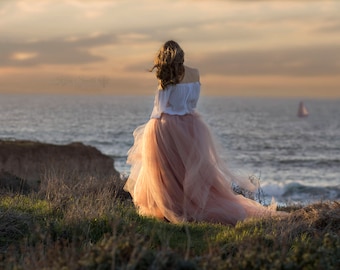 Lucille* Full length tulle skirt