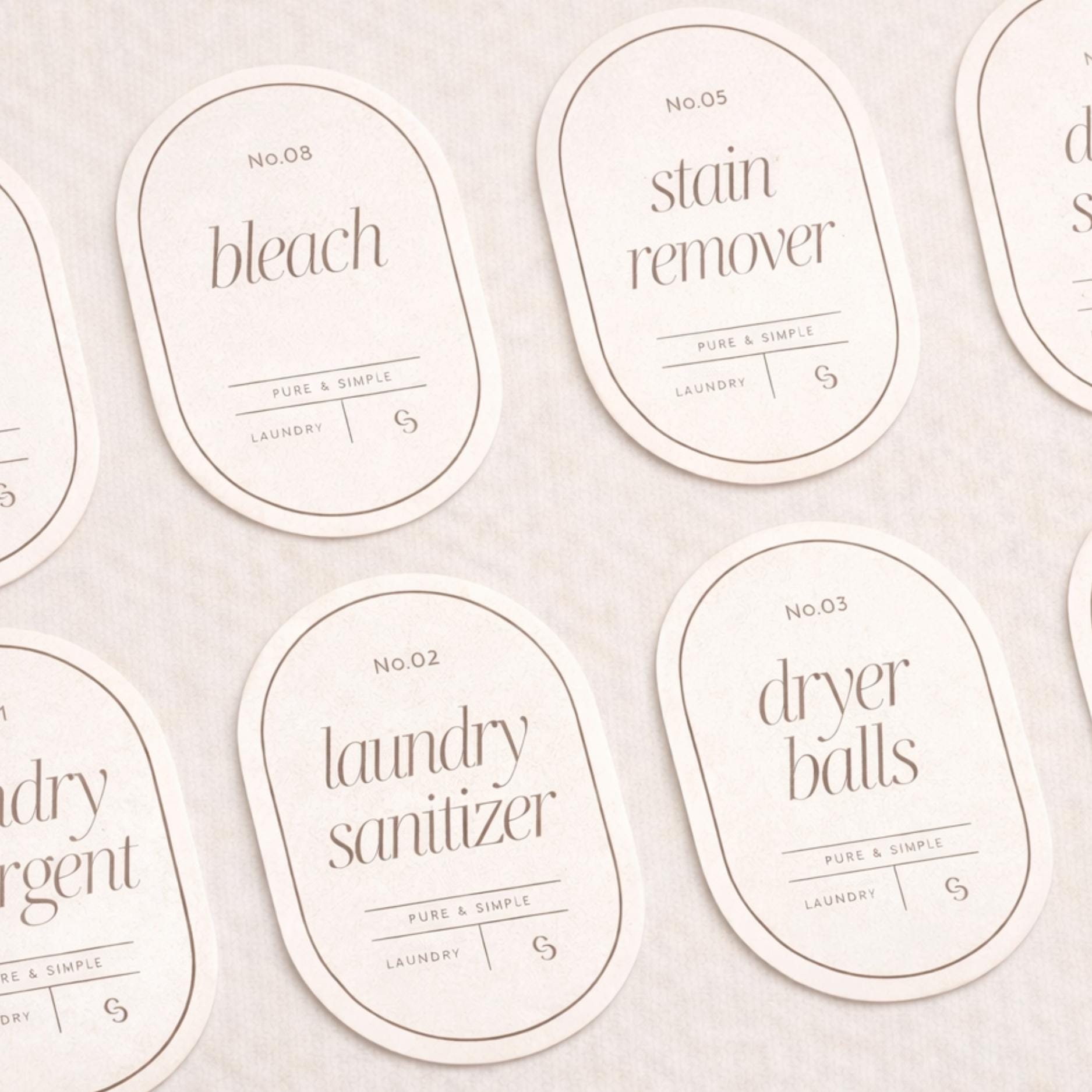 Essentials Back Label 27 Printable Clean-modern Laundry Room Essentials Labels • Water ...