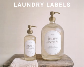 27 Printable Clean-Modern Laundry Room Essentials Labels • Water Resistant • By Casa Chicollo