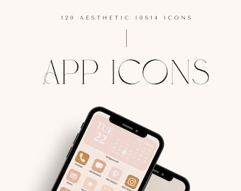120 CREAMY IOS14 APP ICONS | Custom iPhone App Design | App Pack | Custom Icons