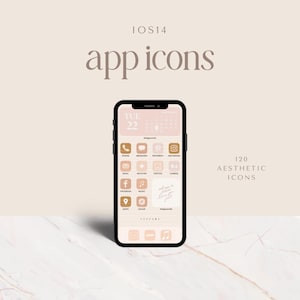 120 CREAMY IOS14 APP ICONS | Custom iPhone App Design | App Pack | Custom Icons