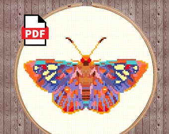 Midnight Moth Needlepoint and Cross Stitch Pattern