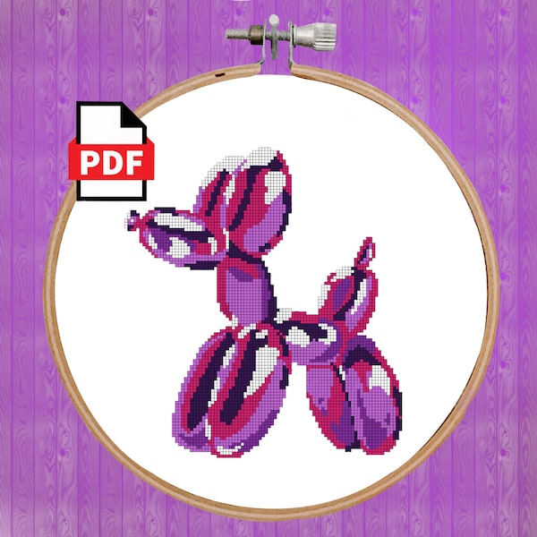 Balloon Animal Cross Stitch PDF Pattern