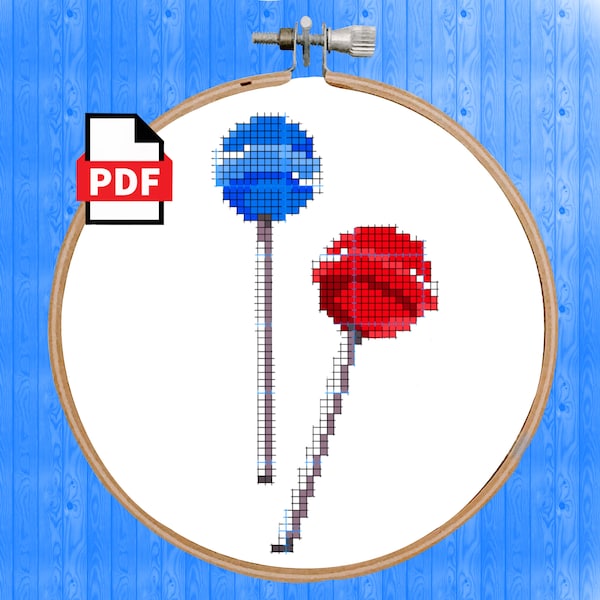 Tiny Lollipop Cross Stitch Pattern