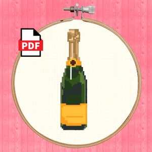 Champagne Problems Needlepoint and Cross Stitch PDF Pattern/ Instant Download/ PDF