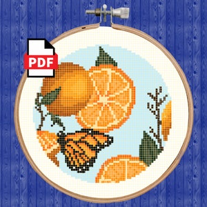 Monarch Munchies Needlepoint and Cross Stich Pattern/ Instant Download/ PDF