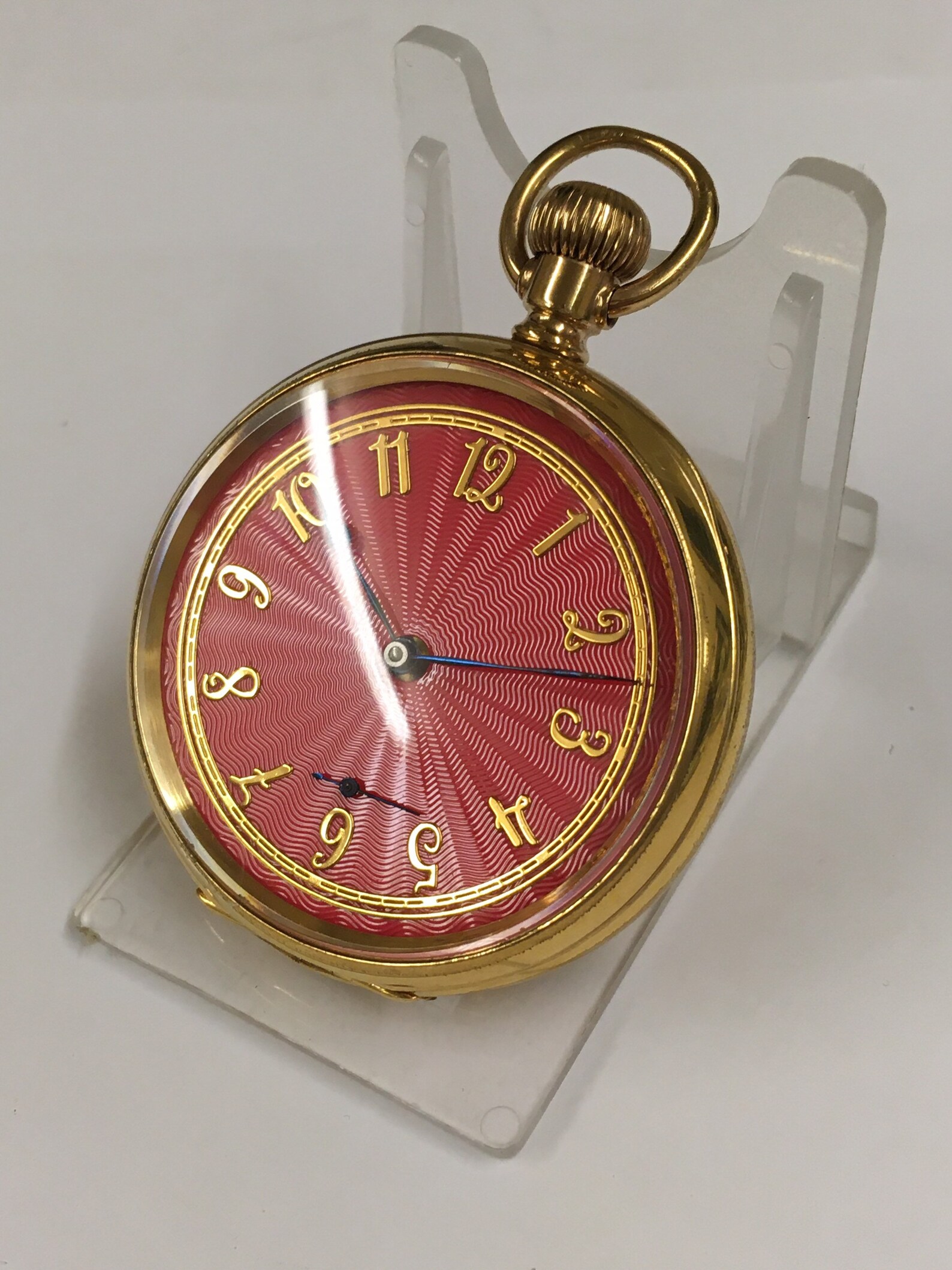 Vintage gold filled pocket watch keystone case Guilloche Etsy