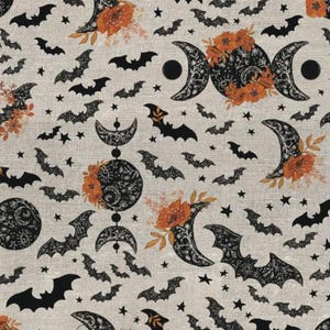 Wicked Garden - Haunted Nights - Camelot fabrics, Halloween quilt fabric, bats and moons fabric, spooky fabric, 100% cotton by the yard